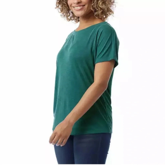 32 Degrees Ladies' Short Sleeve Relaxed Fit Ribbed Top Shirt - Picture 1 of 8